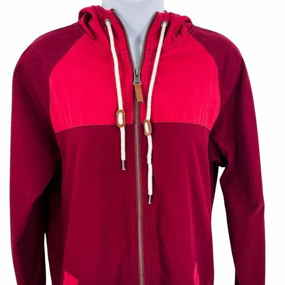 2/$30 Dravus Colorblock Red Full Zip Hooded Long Sleeve Jacket Women's Medium - Picture 4 of 11